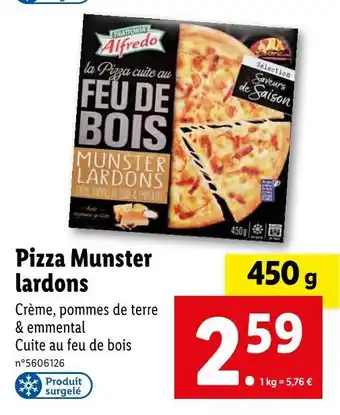 Lidl Trattoria alfredo pizza munster lardons offre