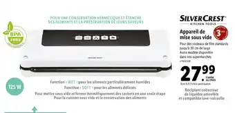 Lidl Silver crest appareil de mise sous vide offre