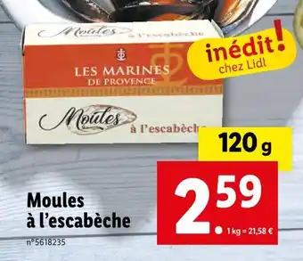 Lidl Moules à l’escabèche offre