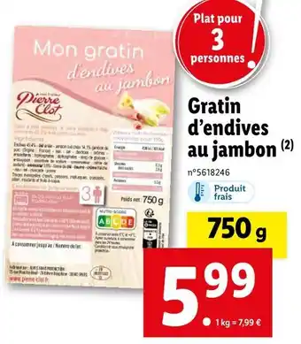 Lidl Pierre clot gratin d’endives offre