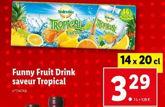 Lidl Solevita funny fruit drink saveur tropical offre