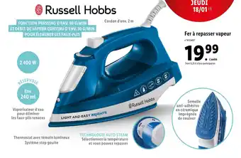 Lidl Russell hobbs fer à repasser vapeur offre