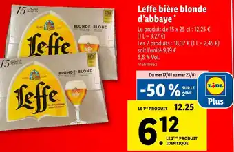 Lidl Leffe bière blonde d’abbaye offre