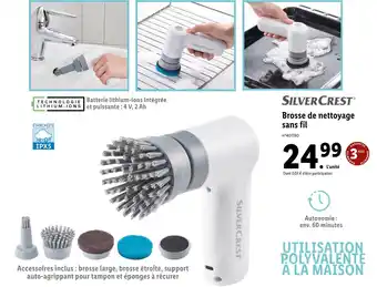 Lidl Silver crest brosse de nettoyage sans fil offre