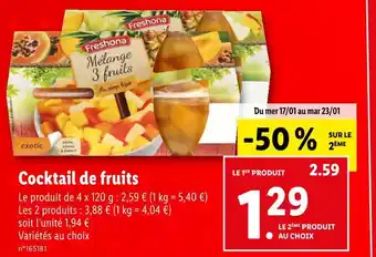 Lidl Freshona cocktail de fruits offre