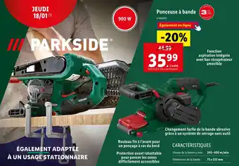 Lidl Parkside ponceuse à bande offre