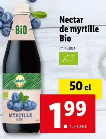 Lidl Solevita nectar de myrtille bio offre