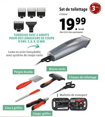 Lidl Zoofari set de toilettage offre