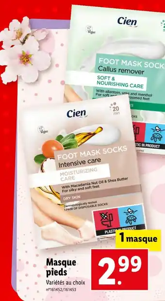Lidl Cien masque pieds offre