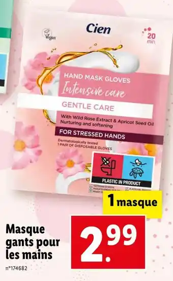 Lidl Cien masque gants pour les mains offre