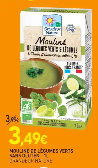 naturéO Grandeur nature mouliné de légumes verts sans gluten offre