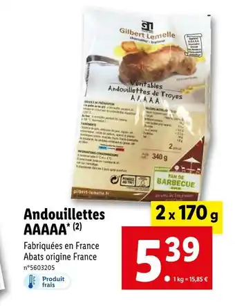 Lidl Aaaaa andouillettes offre