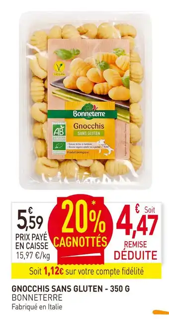 naturéO Bonneterre gnocchis sans gluten offre