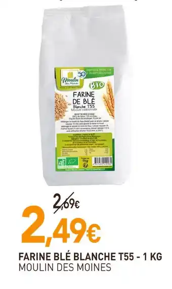 naturéO Moulin des moines farine blé blanche t55 offre