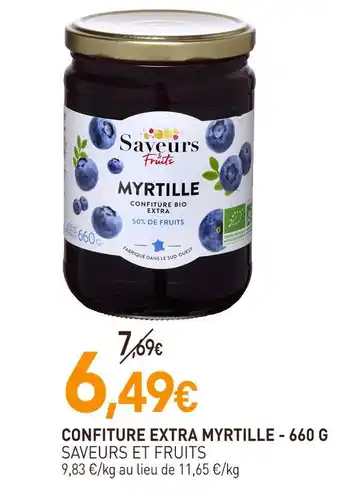 naturéO Saveurs et fruits confiture extra myrtille offre