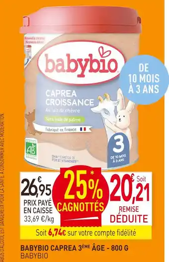 naturéO Babybio babybio caprea 3ème âge offre