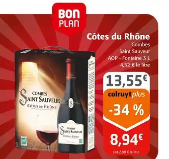 Colruyt Combre saint sauveur côtes du rhône offre