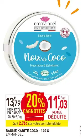 naturéO Emmanoel baume karité coco offre