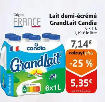 Colruyt Candia lait demi-écrémé grandlait offre
