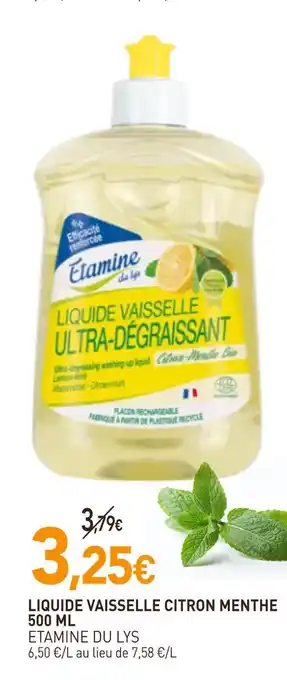 naturéO Etamine du lys liquide vaisselle citron menthe offre
