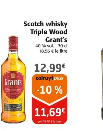 Colruyt Grant’s scotch whisky triple wood offre