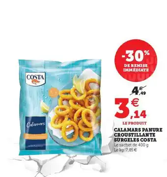 Hyper U Calamars Panure Croustillante Surgelés Costa offre