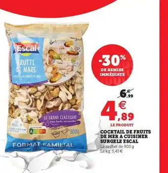 Hyper U Cocktail De Fruits De Mer à Cuisiner Surgelé Escal offre