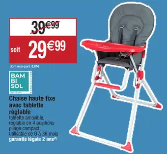 Migros Chaise haute fixe avec tablette réglable offre