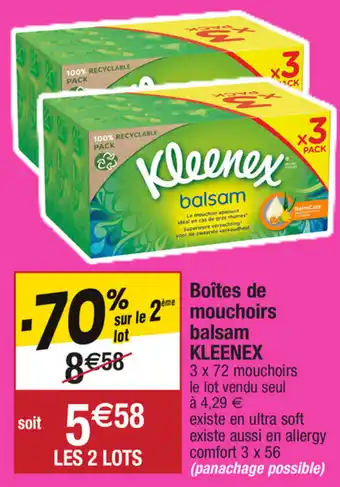Migros Boîtes de mouchoirs balsam offre