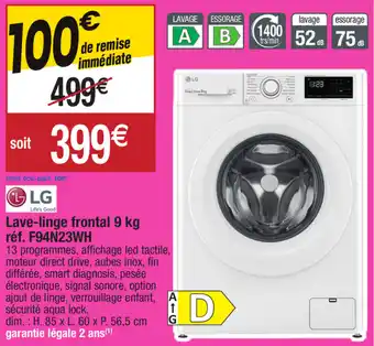 Migros Lave-linge frontal 9 kg réf.F94N23WH offre