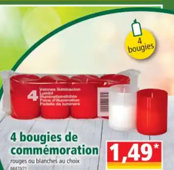 Norma 4 bougies de commémoration offre