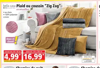 Norma Plaid Ou Coussin "Zig Zag" offre