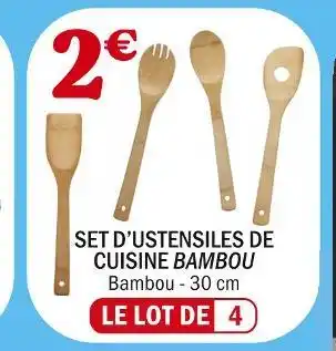 La Foir'Fouille Set d’ustensiles de cuisine bambou offre