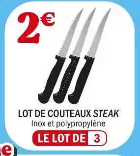 La Foir'Fouille Lot de couteaux steak offre
