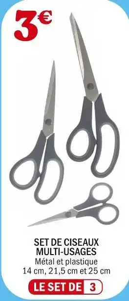 La Foir'Fouille Set de ciseaux multi-usages offre