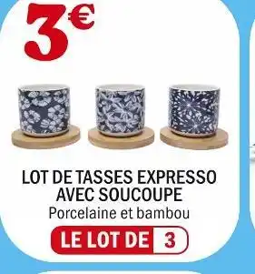 La Foir'Fouille Lot de tasses expresso avec soucoupe offre