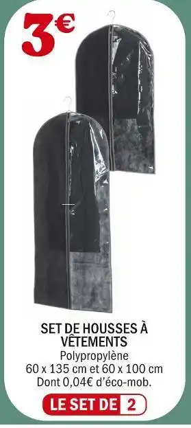 La Foir'Fouille Set de housses à vêtements offre