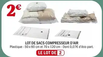 La Foir'Fouille Lot de sacs compresseur d’air offre