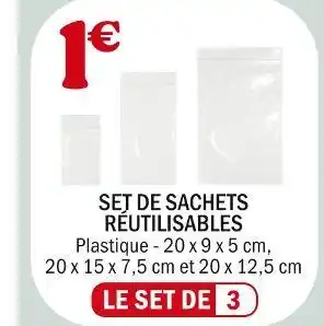 La Foir'Fouille Set de sachets réutilisables offre