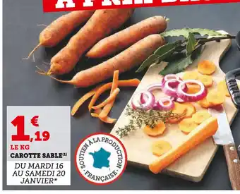 Super U Carotte sable offre