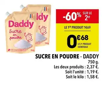 Supeco Daddy sucre en poudre offre