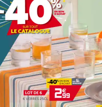 Gifi 6 Verres 25CL offre