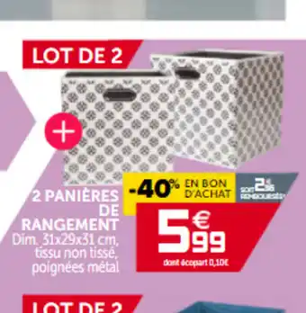 Gifi 2 Panieres De Rangement offre
