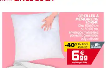 Gifi Oreiller a Memoire De Forme offre