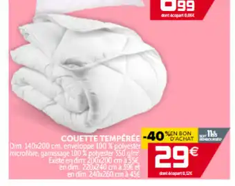 Gifi Couette Tempérée offre