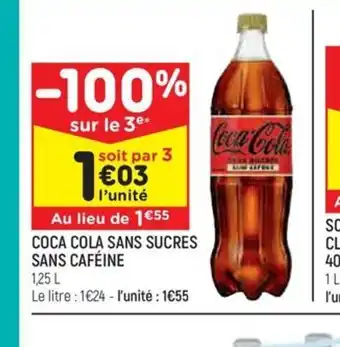 Leader Price COCA COLA SANS SUCRES SANS CAFÉINE offre