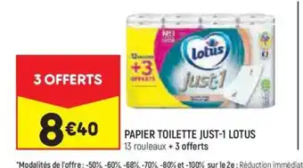 Leader Price PAPIER TOILETTE JUST-1 LOTUS offre