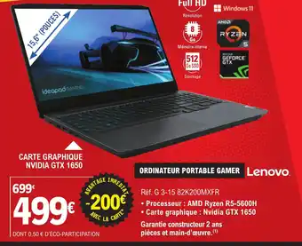 E.Leclerc ORDINATEUR PORTABLE GAMER Lenovo offre