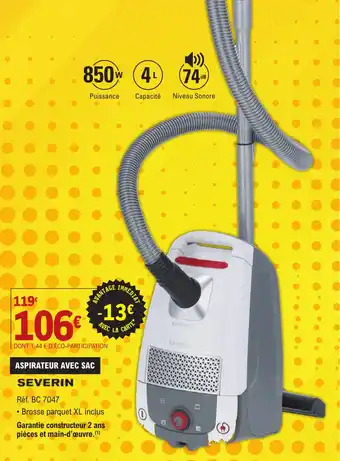 E.Leclerc ASPIRATEUR AVEC SAC offre