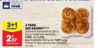 ALDI 4 PAINS AUX RAISINS offre